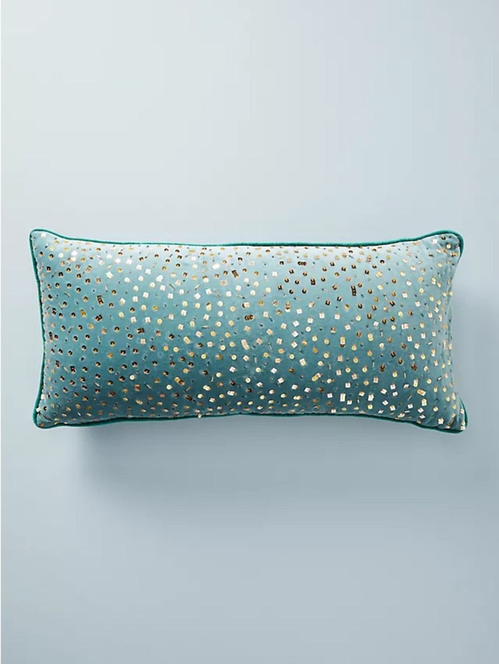 Anthropologie Confetti Lumbar Throw Pillow in Seafoam Green, 26" x 12"